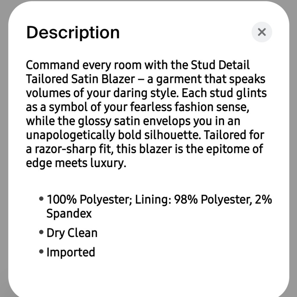 Bebe Cropped Navy Stud Blazer - Picture 4 of 4